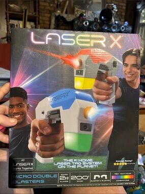 Laser X Micro Double Blasters Set - White, Blue, Green